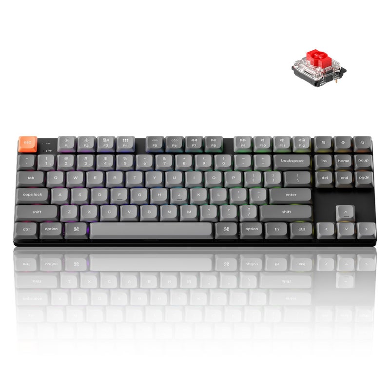Keychron K1 Max UltraSlim Wireless Mechanical Keyboard 80 TKL Layout Bluetooth24 GHzWired Keyboard with LowProfile Gateron Red Switch HotSwappable RGB Backlit QMK for Mac Windows Linux - Image 2
