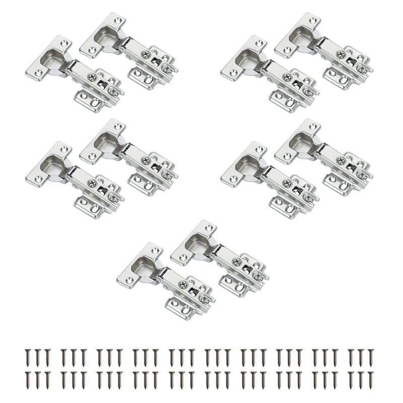 Volo European Style Steel Auto Concealed Cabinet Hinges Pack of 5 Sets 0 Crank Full Overlay - Image 1