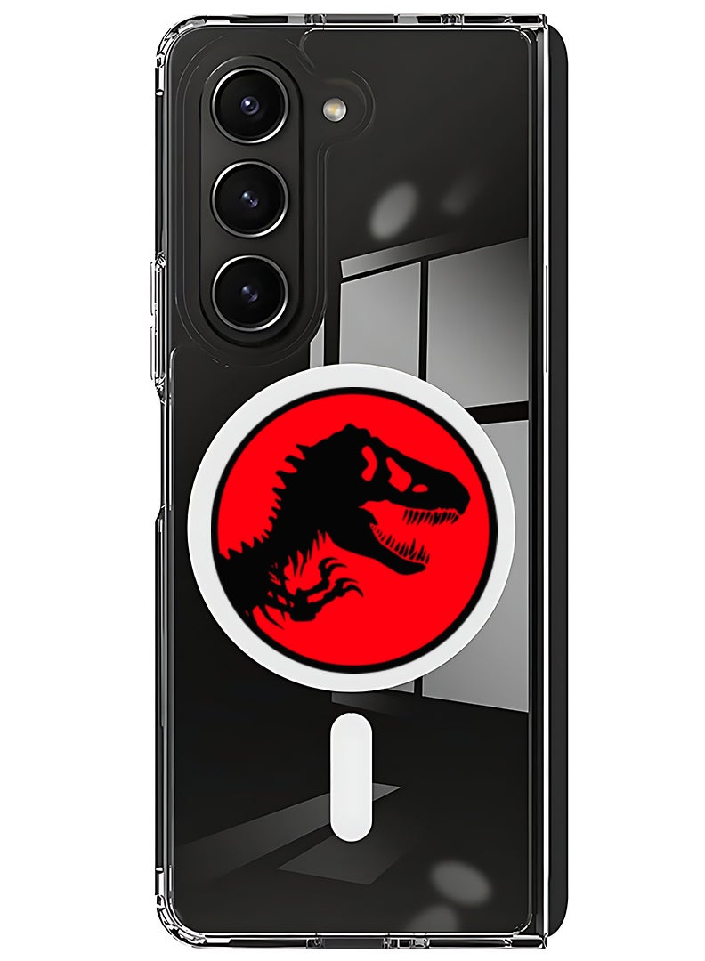 Theodor Magnetic Case for Samsung Galaxy Z Fold 6 Compatible with MagSafe Wireless Charging, Shockproof Phone Bumper Cover Jurassic Park - Image 1