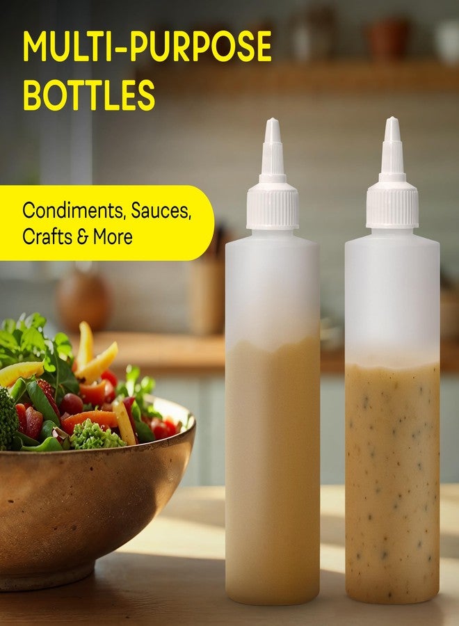 BRIGHTFROM Condiment Squeeze Bottles, 8 OZ Empty Squirt Bottle with Twist Top Cap, Leak Proof - Great for Ketchup, Mustard, Syrup, Sauces, Dressing, Oil, Arts and Crafts, BPA FREE Plastic - 3 PACK - Image 4