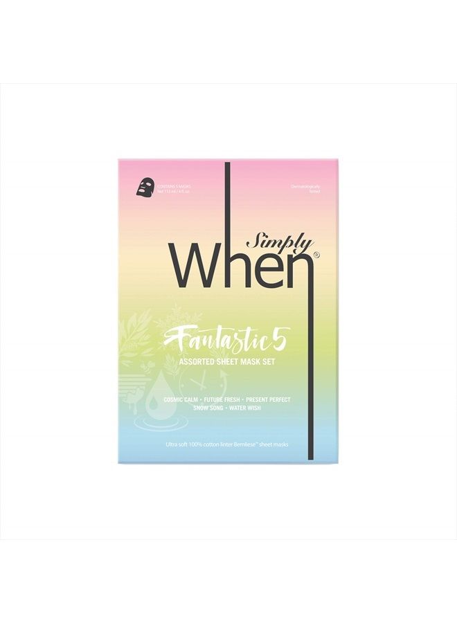 When Simply When Ultra-Soft Cotton Linter Facial Sheet Mask (Assorted) (5 PACK) - Image 1