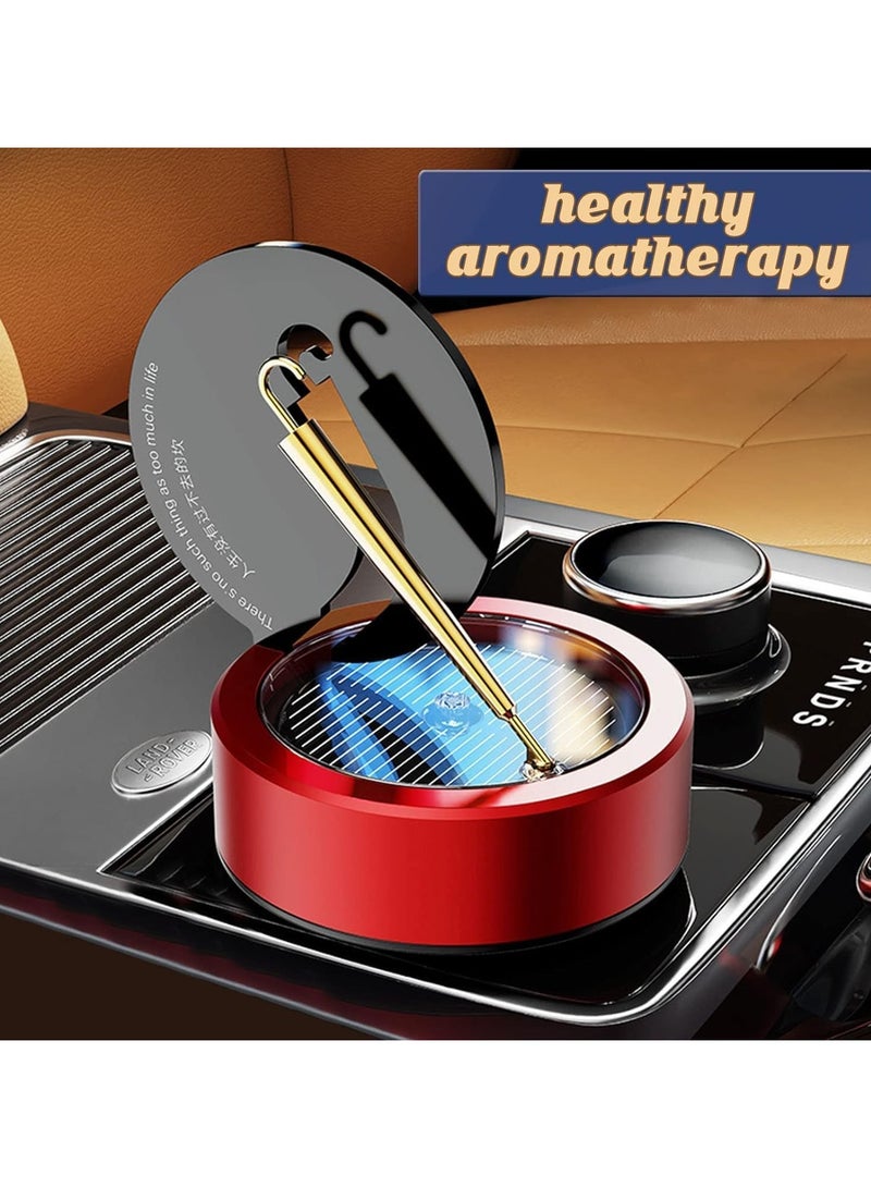 Solar Umbrella Air Freshener, Rotating Aromatherapy Diffuser, Golden Umbrella Car Ornament, Luxury Car Air Freshener - Image 2