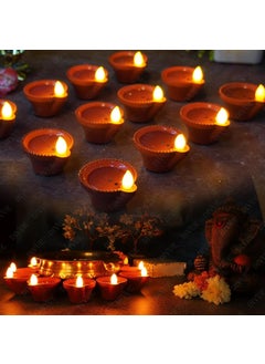 VAIDUE VAIDUE Water Sensor Diya Lights Electric Flameless Smokeless 24 PCS Diya EcoFriendly Led Diyas Candle EDiya Warm Ambient Lights for Home Decor Diwali New Year Festival Decoration24 Red Diyas  - Image 2