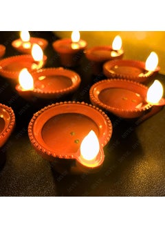 VAIDUE VAIDUE Water Sensor Diya Lights Electric Flameless Smokeless 24 PCS Diya EcoFriendly Led Diyas Candle EDiya Warm Ambient Lights for Home Decor Diwali New Year Festival Decoration24 Red Diyas  - Image 5