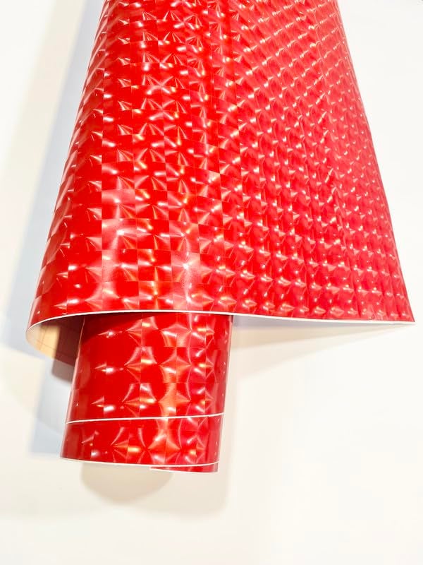 HOME13 Vinyl 3D Bubble Car Wrap Self Adhesive Vinyl Wrap Sheet Sticker Decal Roll Film (24x96 Inch_ 3D Red Bubble Wrap) - Image 5