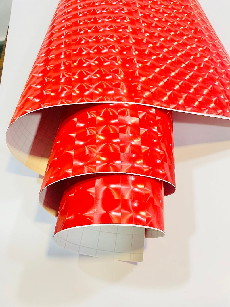 HOME13 Vinyl 3D Bubble Car Wrap Self Adhesive Vinyl Wrap Sheet Sticker Decal Roll Film (24x96 Inch_ 3D Red Bubble Wrap) - Image 2