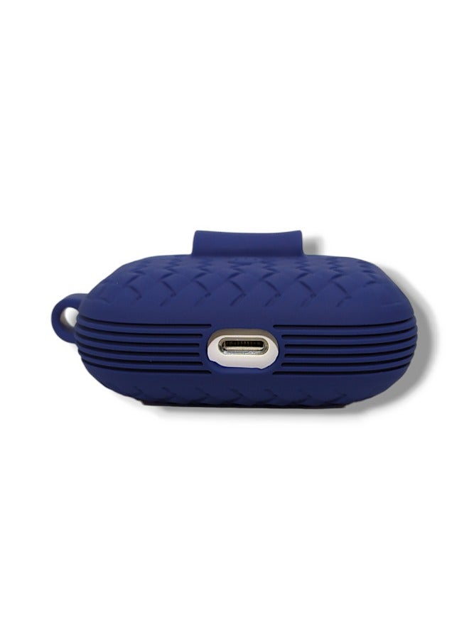 AirPods Pro Silicone Case with Stylish Ribbed Design - Navy  - Image 3