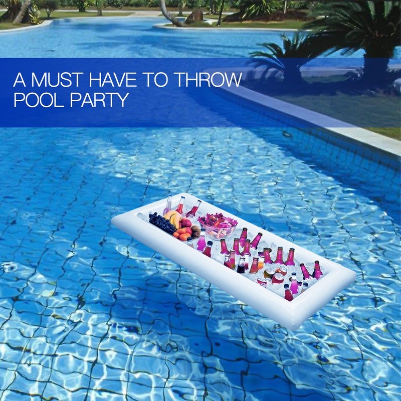 Novelty Place Inflatable Ice Serving Tray Buffet Bar with Drain Plug - Salad Food & Drinks Inflatable Cooler for Party Picnic and Camping (Pack of 1) - Image 4
