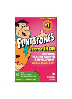 Flintstones Vitamins Flintstones Chewable Kids Multivitamin with Vitamin C, D, B12 & Iron for Toddlers, 90 Count  - Image 1
