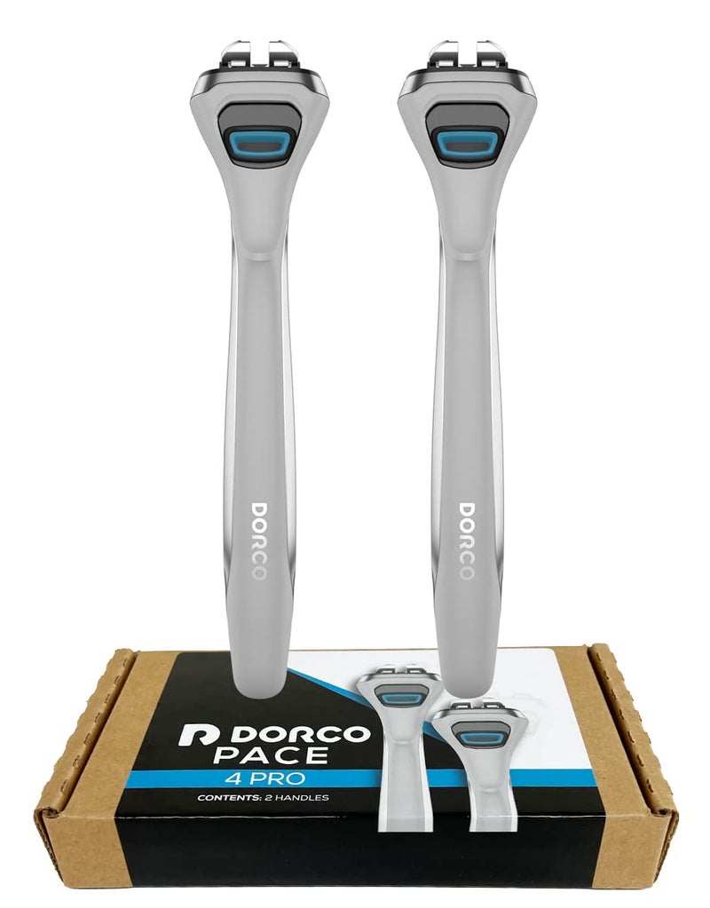 Dorco Pace 4 Pro - Four Blade Razor Shaving System - 2 Replacement Handles (Handles Only) - Image 1