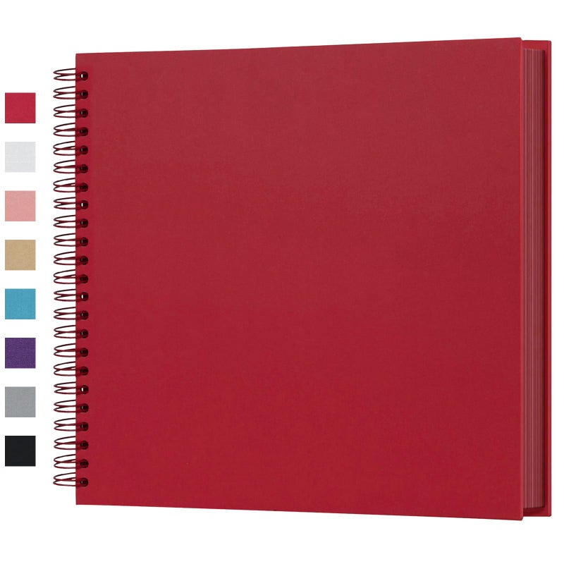 potricher 12 x 12 Inch Large DIY Scrapbook Photo Album 80 Pages Thick Kraft Blank Red Paper Memory Book for Wedding and Anniversary Family Red 12 Inch