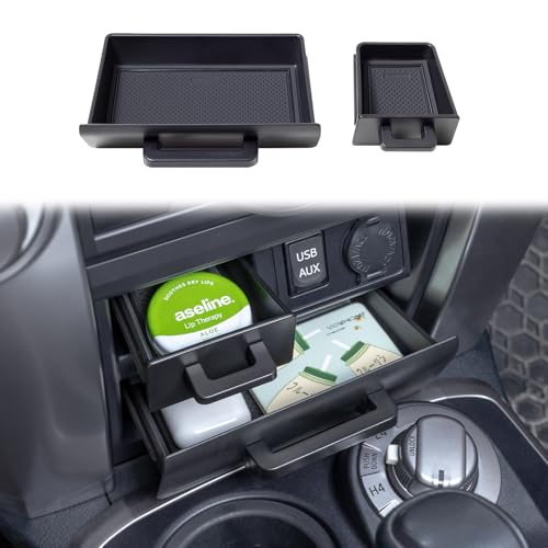 JKCOVER Upgrade 2PCS Center Console Storage Drawer Compatible with Toyota 4Runner 2014-2022 2023 2024 Accessories Cubbies Organizer Extra Storage(ABS Plastic) - Image 1