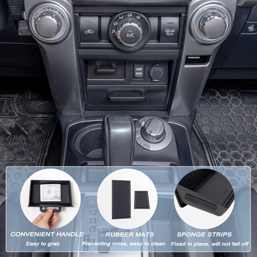 JKCOVER Upgrade 2PCS Center Console Storage Drawer Compatible with Toyota 4Runner 2014-2022 2023 2024 Accessories Cubbies Organizer Extra Storage(ABS Plastic) - Image 4