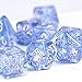 UDIXI Polyhedral DND Dice Set 7die Resin DND Dice Set for DD RPG and Board Games Blue with Silver Numbers - Image 4
