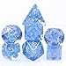 UDIXI Polyhedral DND Dice Set 7die Resin DND Dice Set for DD RPG and Board Games Blue with Silver Numbers - Image 2