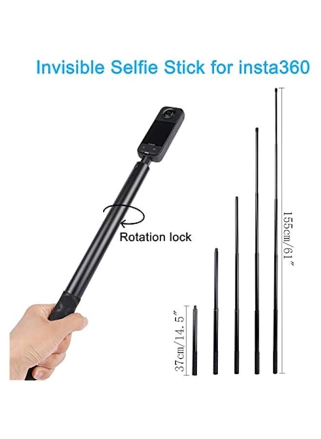 Arabest Motorcycle Bike Handlebar Clamp Mount and 61 Invisible Selfie Stick for Insta360 X5 X4 X3 X2 X ONE RS R GO 3 Camera  - Image 3