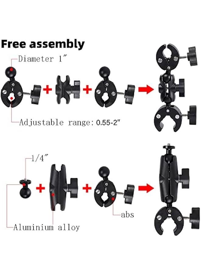 Arabest Motorcycle Bike Handlebar Clamp Mount and 61 Invisible Selfie Stick for Insta360 X5 X4 X3 X2 X ONE RS R GO 3 Camera  - Image 4