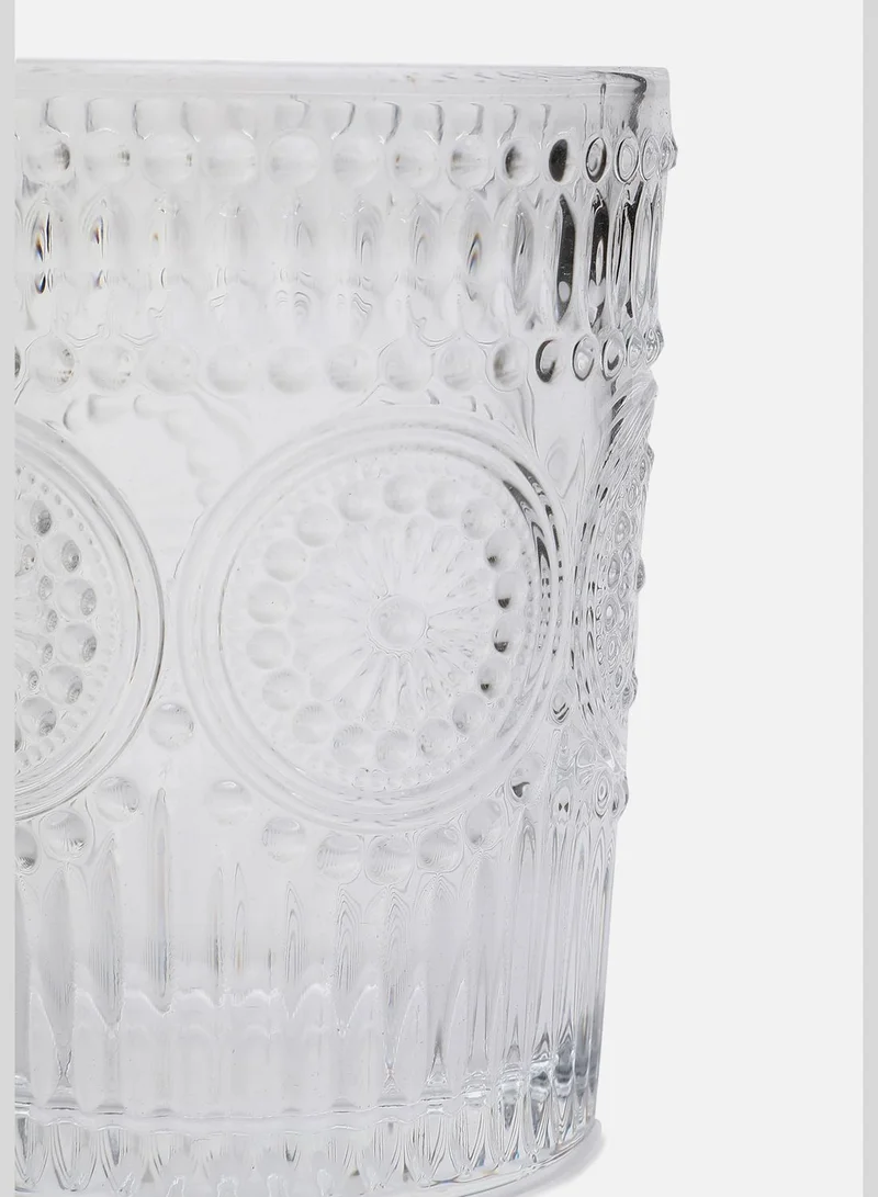 Bonhomie Clear Embossed Drinking Glass For Home