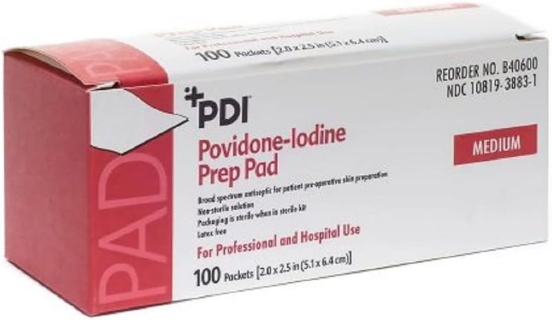 B40600 PT B40600 Prep Surgical Pads PVP Iodine PDI Med 100Bx by PDI Professional Disposables