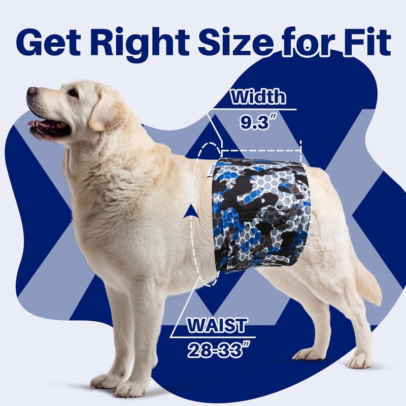 Pet Soft Dog Nappies Male - 5 Pack Washable Male Dog Diapers XXL, Premium Reusable Belly Bands for Dogs (Army, XXL) - Image 3