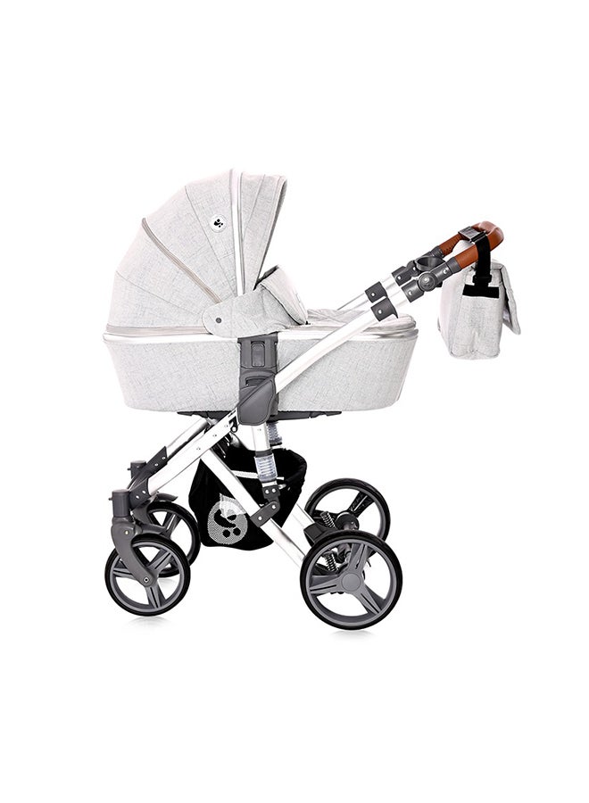 لوريلي عربة أطفال ريميني + حقيبة رمادية وسوداء منقط - Image 3
