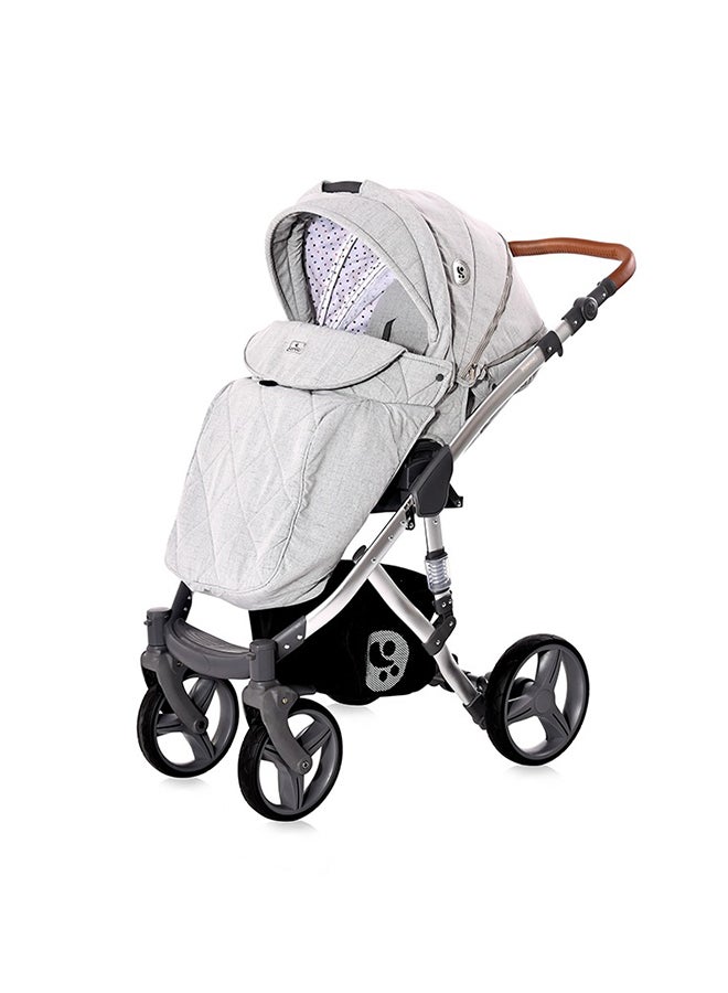 لوريلي عربة أطفال ريميني + حقيبة رمادية وسوداء منقط - Image 5