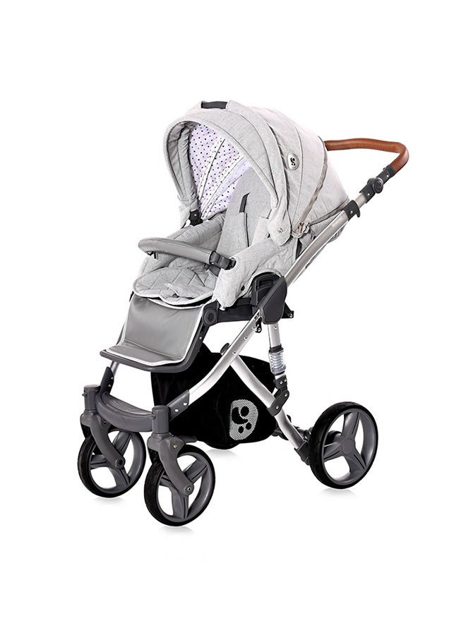 لوريلي عربة أطفال ريميني + حقيبة رمادية وسوداء منقط - Image 4