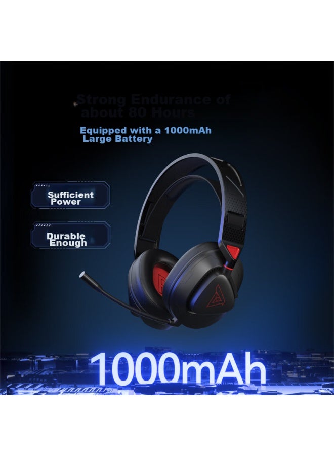 Taidu Ths318 Light Dragon Racing Edition 2.4g Wireless Bluetooth Gaming Headset, Over-ear Four-mode Headphones, Pubg Delta Action, Luminous Black And Orange - Image 3