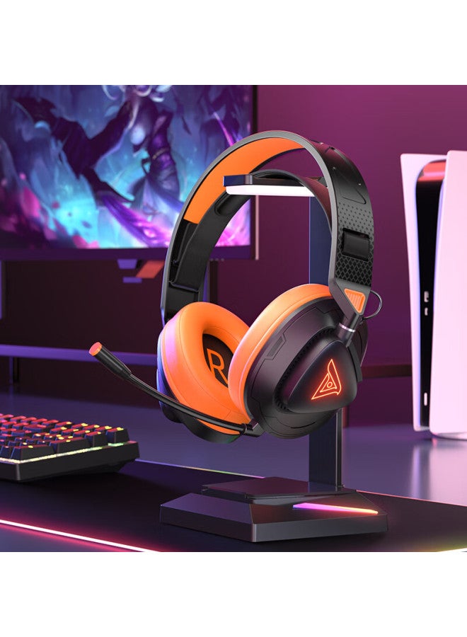 Taidu Ths318 Light Dragon Racing Edition 2.4g Wireless Bluetooth Gaming Headset, Over-ear Four-mode Headphones, Pubg Delta Action, Luminous Black And Orange - Image 5