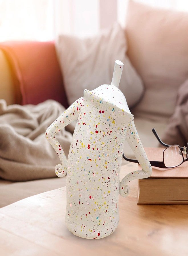 Sorandy Playful Coffee Bean Decorative Canister, Airtight Food Storage Jar for Rice, Sugar, Dry Goods (White, Small, 1L) - Image 2