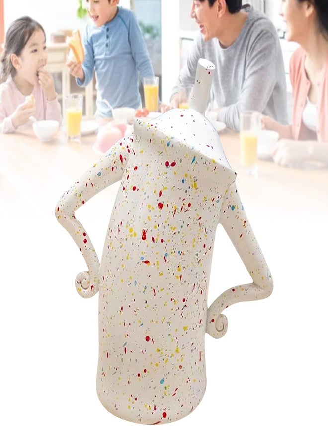 Sorandy Playful Coffee Bean Decorative Canister, Airtight Food Storage Jar for Rice, Sugar, Dry Goods (White, Small, 1L) - Image 4