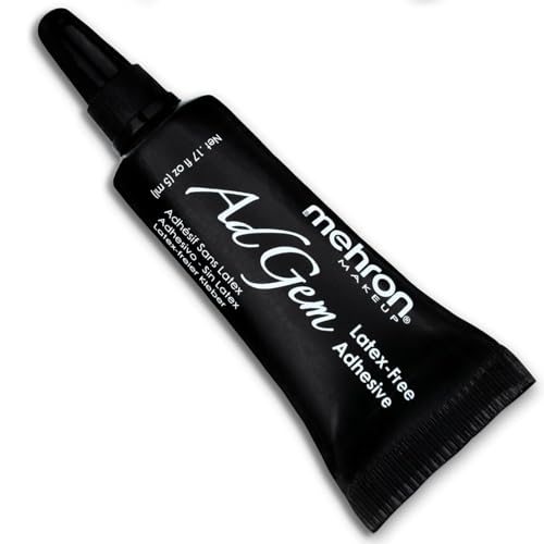 Mehron Makeup AdGem Adhesive LatexFree Body Eyelash Glue for Rhinestones False Lashes Strong Cosmetic Adhesive 17 fl oz 5 ml - Image 1