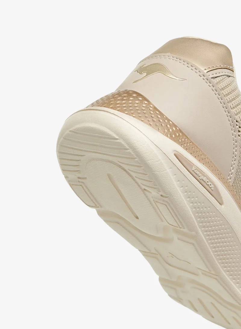 kangaROOS BEIGE Women's Textured Lace-Up Sports Shoes for Women | Best Price UAE