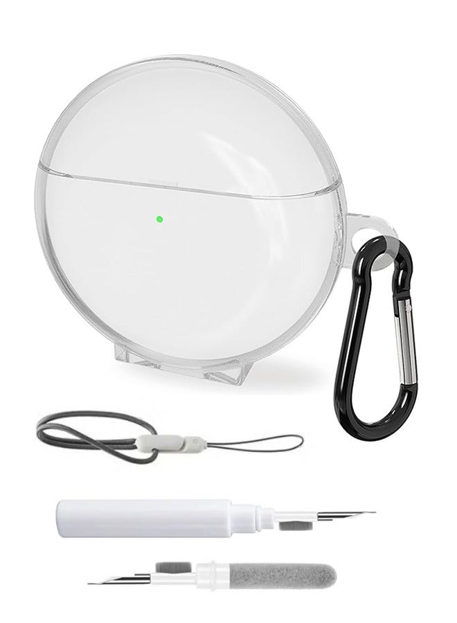 for Huawei FreeBuds 4e wireless headphone protective case, accessible charging port, visible front LED (transparent), headphone case with mountain buckle - Image 1