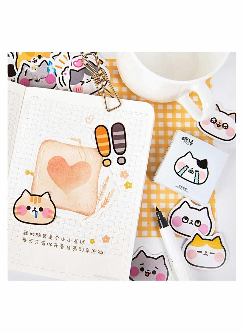 Y&D Cute Boxed Cartoon Cats DIY Decoration Adhesive Paper Shaped Stickers for Laptop Planners, Scrapbook, Cups, Album, Phone Case, Hand Account Sealing Stickers, 45Pcs (Colored Cats)  - Image 5