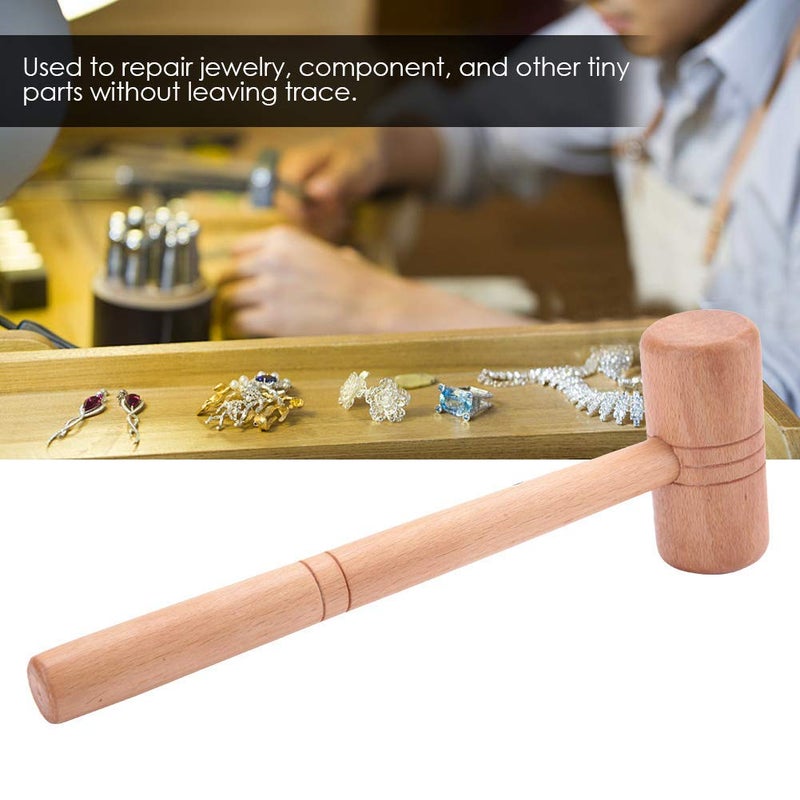 woobles Jewelry Hammer Wood Hammer DIY Hammer Tool Hand Wood Hammer Tool Hammer Jewelry Repair Making DIY Jeweler Tool for Gold Silver Platinum - Image 2