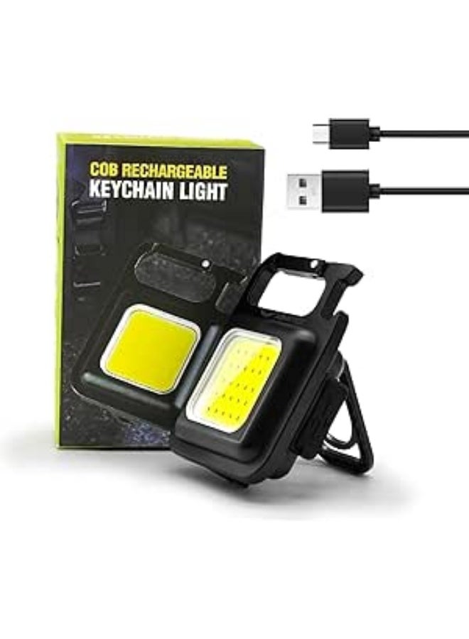 Multifunctional Portable COB Keychain Light – Powerful, Rechargeable Emergency Flashlight with Built-in Magnet, Kickstand, and Bottle Opener – Ideal for Camping, Maintenance, and Travel. - Image 4