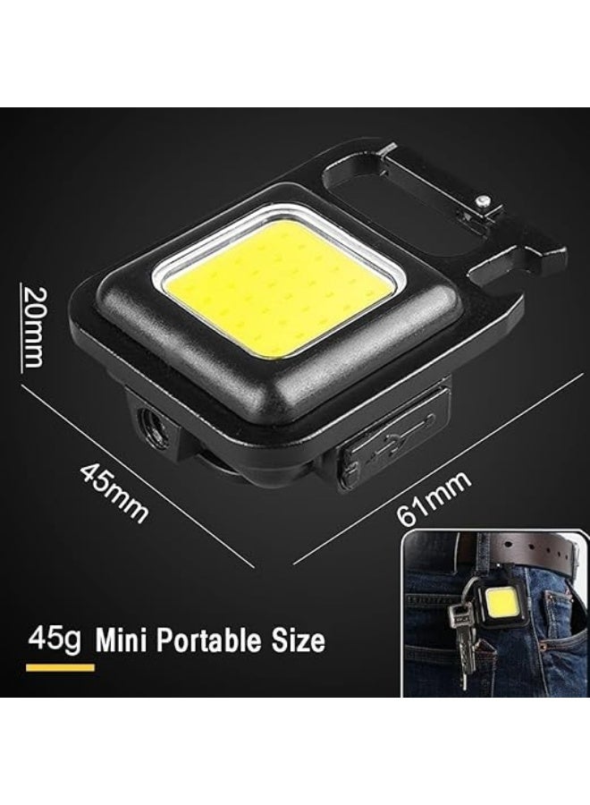 Multifunctional Portable COB Keychain Light – Powerful, Rechargeable Emergency Flashlight with Built-in Magnet, Kickstand, and Bottle Opener – Ideal for Camping, Maintenance, and Travel. - Image 3