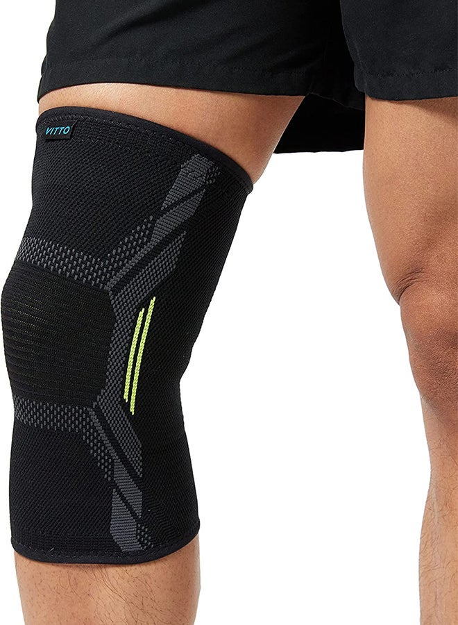 VITTO Knee Support Sleeve M size one pack||Black Green - Image 2