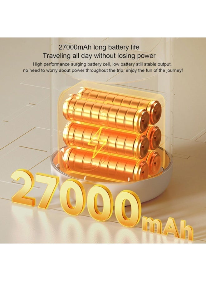 Portable Wireless Rechargeable Electric Kettle, 350ML, 45℃-100℃ Cordless Fast Boiling Hot Water Boiler, Battery 27000mAh, Type-C Charging, 6-Gear Adjustable Temprature, For Hot Water, Tea, Coffee - White - Image 5