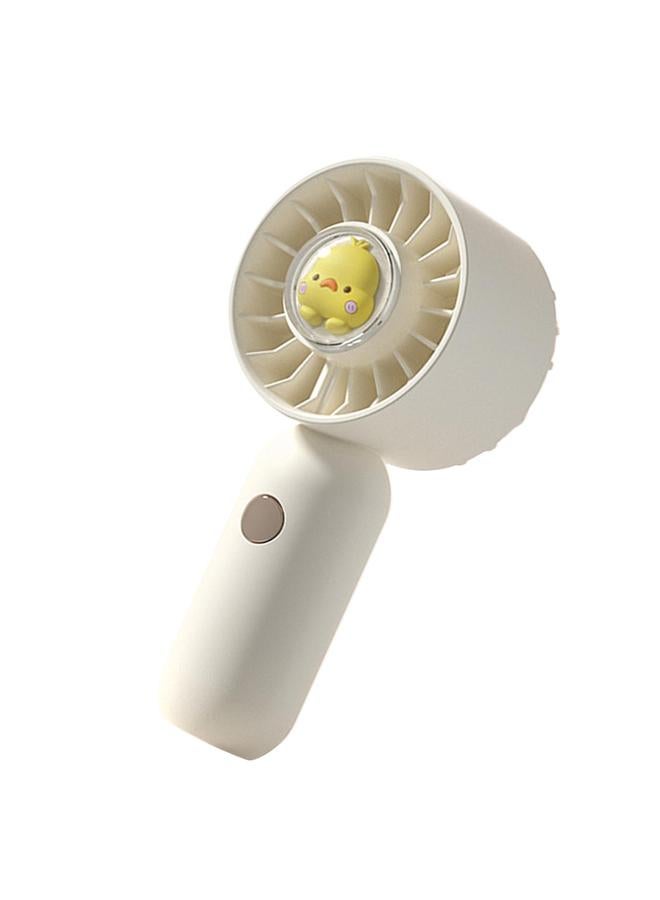 Loquat Small Portable Fan 3 Blades 3 Speeds Adjustable USB Rechargeable Quiet Handheld Mini Fan for Office Library Travel Beige - Image 2