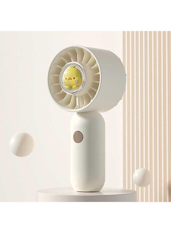 Loquat Small Portable Fan 3 Blades 3 Speeds Adjustable USB Rechargeable Quiet Handheld Mini Fan for Office Library Travel Beige - Image 4