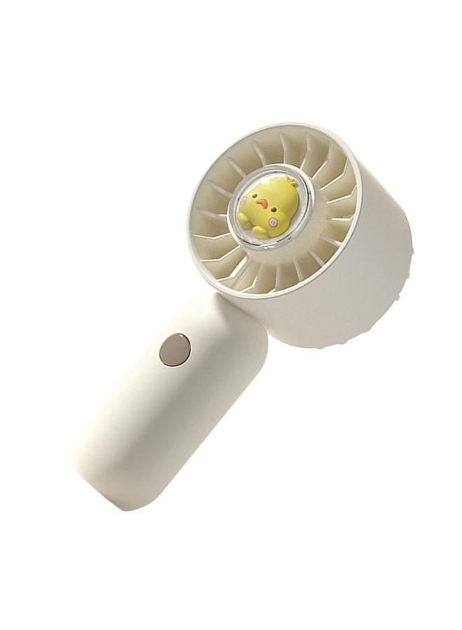 Loquat Small Portable Fan 3 Blades 3 Speeds Adjustable USB Rechargeable Quiet Handheld Mini Fan for Office Library Travel Beige - Image 3