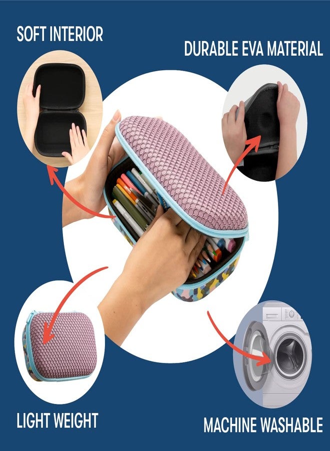 زيبيت علبة أقلام شبكية من ZIPIT للبنات، حقيبة أقلام رياضية كبيرة السعة للمدرسة، صندوق منظم للأدوات المكتبية، وردي - Image 3