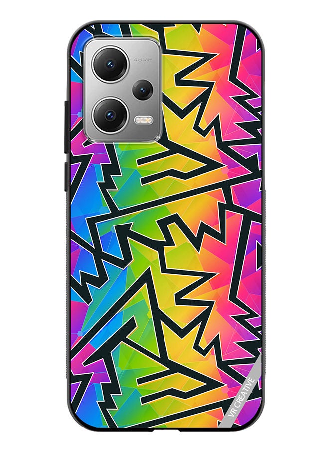 VR CREATIVE غطاء حماية لهاتف شاومي ريدمي نوت 12 بتصميم هندسي متعدد الألوان - Image 1
