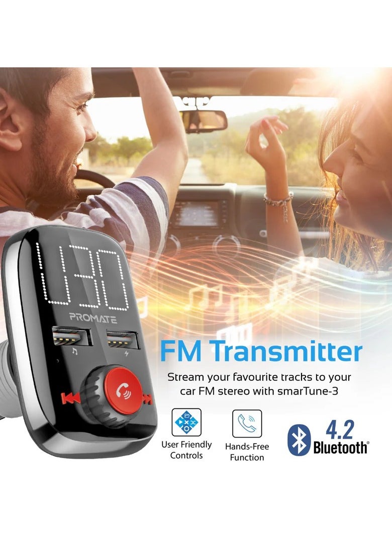 PROMATE Wireless In-Car FM Transmitter With Dual USB Charging Ports  - Image 2