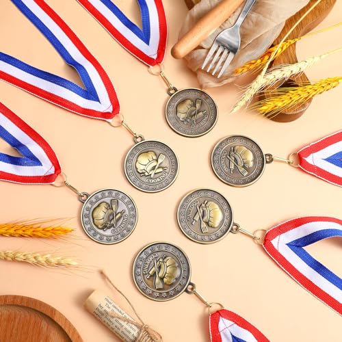 Remuuly 20/40 Pcs Chili Cook Off Trophies Cooking Medals for Awards Prizes Chef Hat Medals Baking Trophy Award with Neck Ribbons Competition Trophy for Chefs, Culinary, Cook Offs, BBQ(Gold,20 Pcs) - Image 3