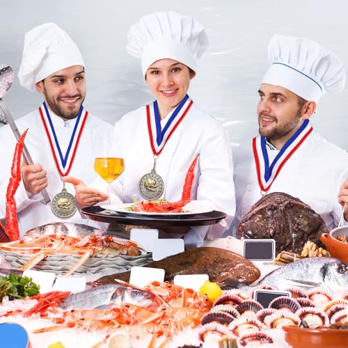 Remuuly 20/40 Pcs Chili Cook Off Trophies Cooking Medals for Awards Prizes Chef Hat Medals Baking Trophy Award with Neck Ribbons Competition Trophy for Chefs, Culinary, Cook Offs, BBQ(Gold,20 Pcs) - Image 5