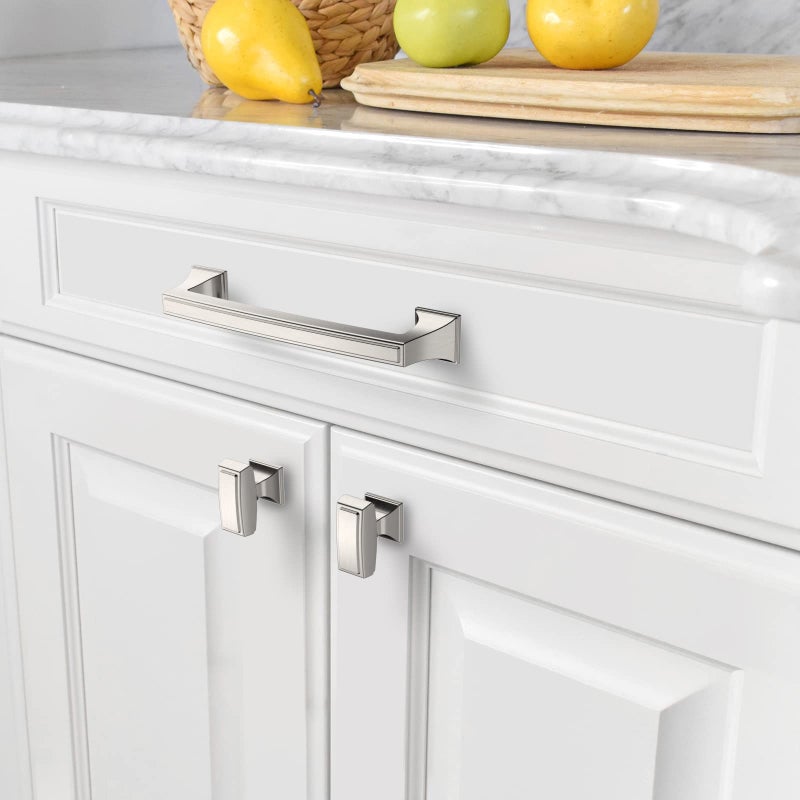 Amerdeco 10 Pack Brushed Satin Nickel Cabinet Pulls 5 Inch(128mm) Hole Center Cabinet Hardware Kitchen Cabinet Handles for Bathroom Drawer Pulls Dresser Pulls ZH0010 - Image 3