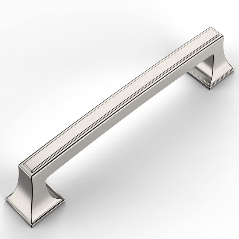 Amerdeco 10 Pack Brushed Satin Nickel Cabinet Pulls 5 Inch(128mm) Hole Center Cabinet Hardware Kitchen Cabinet Handles for Bathroom Drawer Pulls Dresser Pulls ZH0010 - Image 1